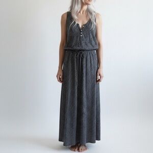 FEEL THE PIECE Navy White Stripe Nautical Tank Top Maxi Soft Jersey Summer Dress